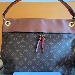 Louis Vuitton Monogram Hobo Bag with Brown and Tan Leather